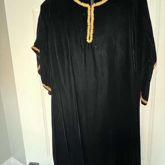 Vintage Holiday Velvet Kaftan Dolman Maxi Gown Dress - Picture 4 of 7